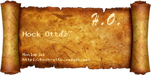 Hock Ottó névjegykártya